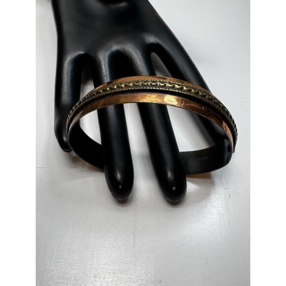 Vintage Retro Solid Copper Cuff Bracelet Boho Unisex Adjustable 7.5" - Picture 6 of 11